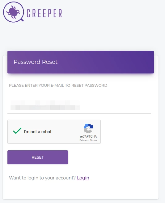 Forgot your password? 1 A screenshot of the creeper auto draft page.