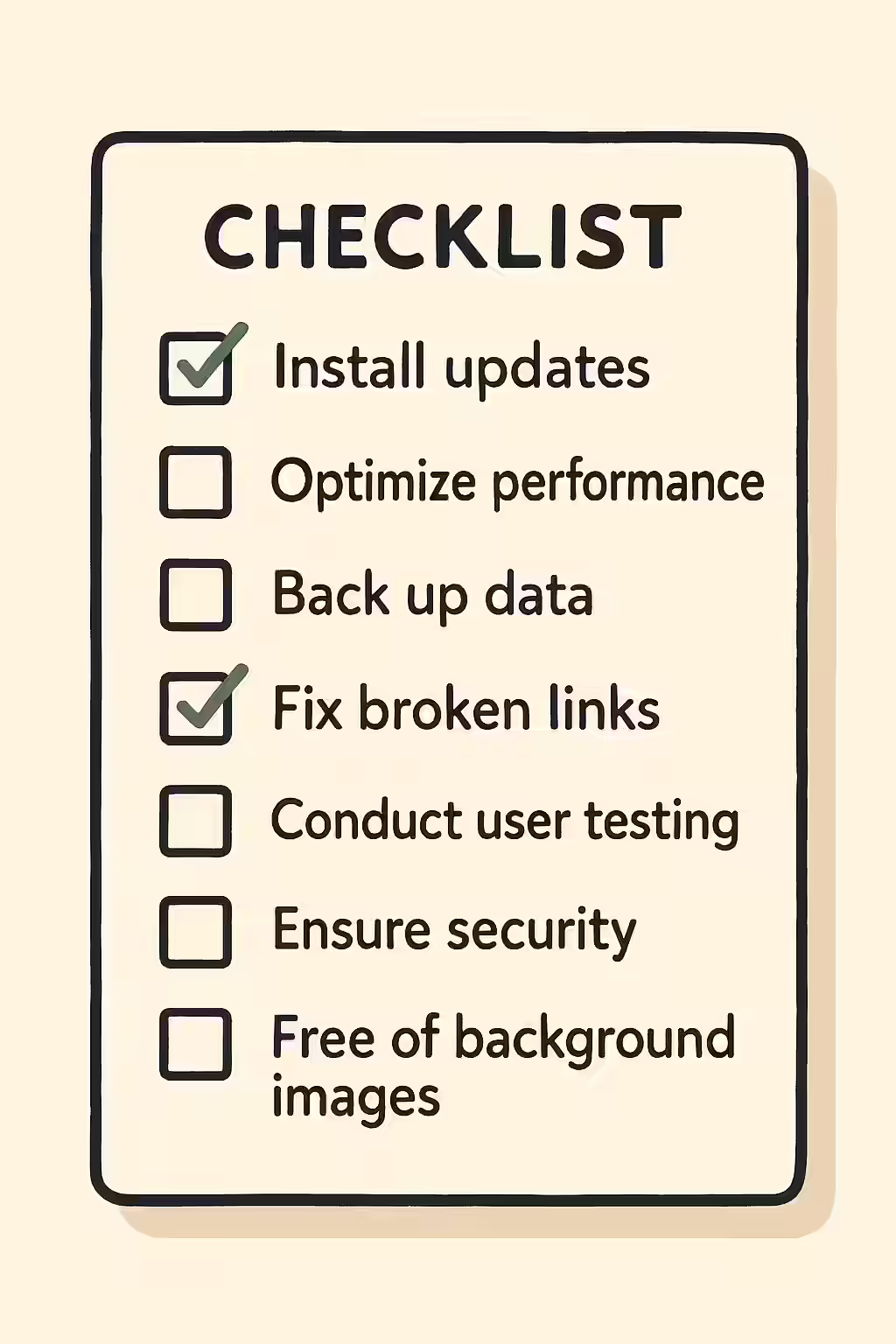 The Invisible Image: A Guide to Background Images 2 An illustration of a checklist, symbolizing the importance of making sure your website is free of background images.