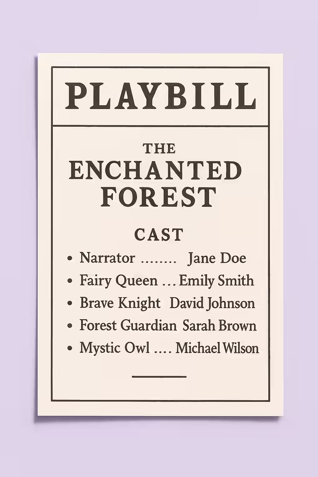 The Right Role: A Guide to Appropriate ARIA Roles 1 An illustration of a playbill with clear and logical roles, symbolizing the importance of appropriate ARIA roles.