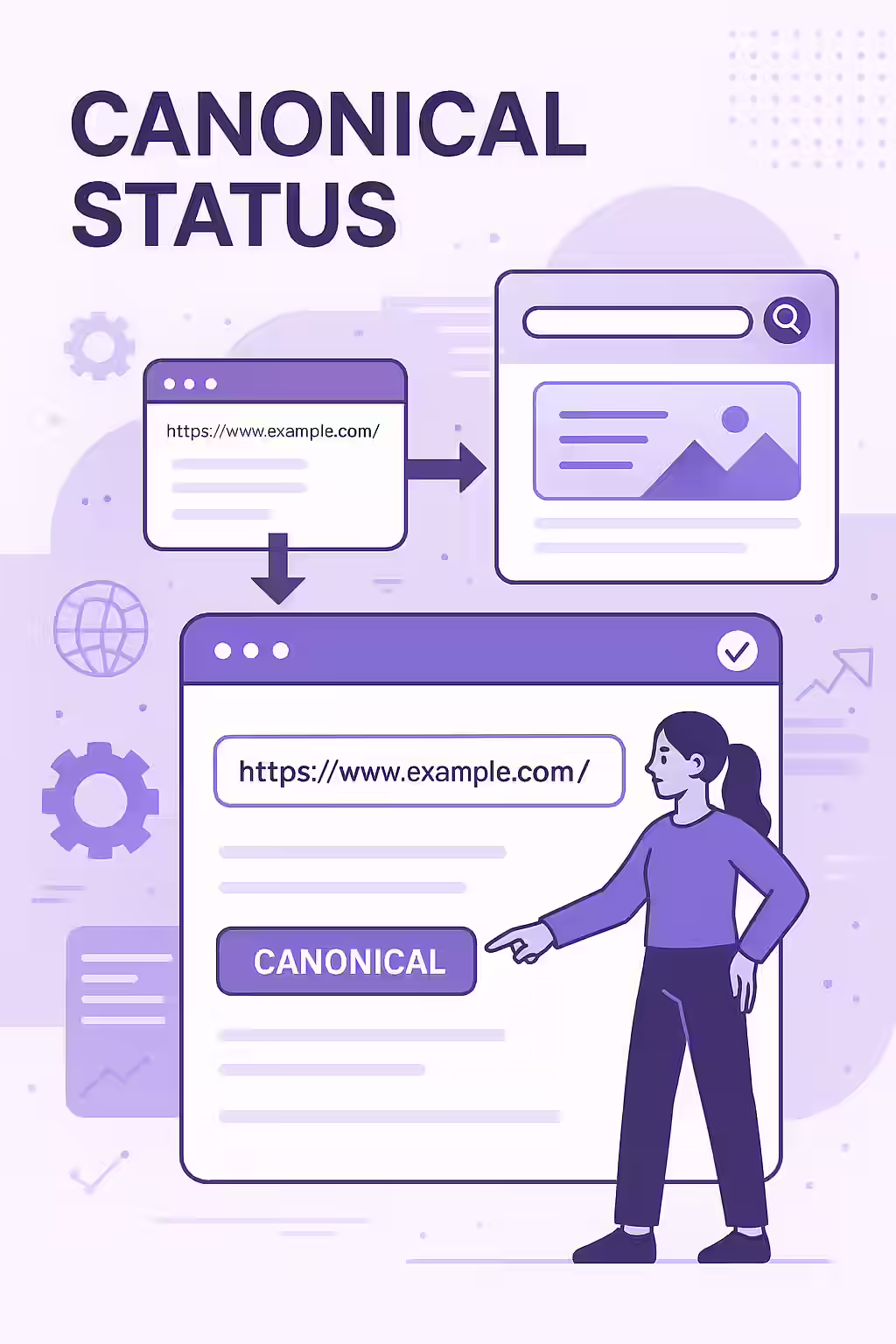 The Final Word: Understanding Your Page's Canonical Status 1 An illustration of a hand stamping a document with 'Canonical', symbolizing the official canonical status.