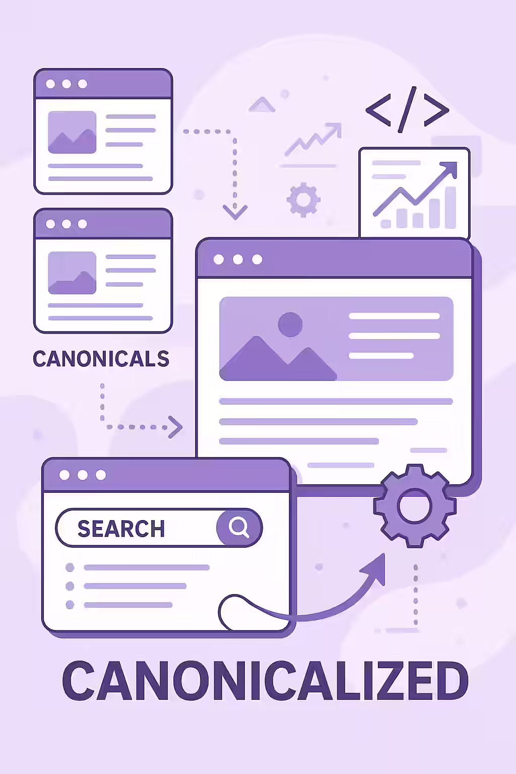 The SEO Seal of Approval: Understanding 'Canonicalised' 2 An illustration of puzzle pieces fitting together, with one piece labeled 'Canonicalised', symbolizing a complete SEO picture.
