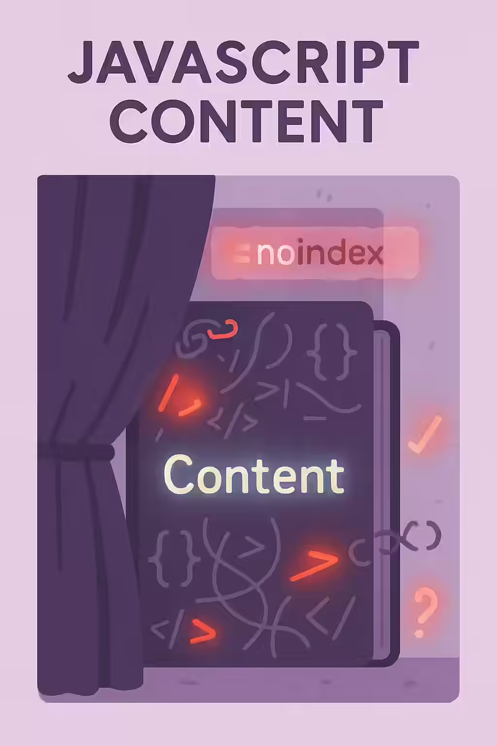 An illustration of a hidden book, symbolizing the importance of fixing JavaScript content.