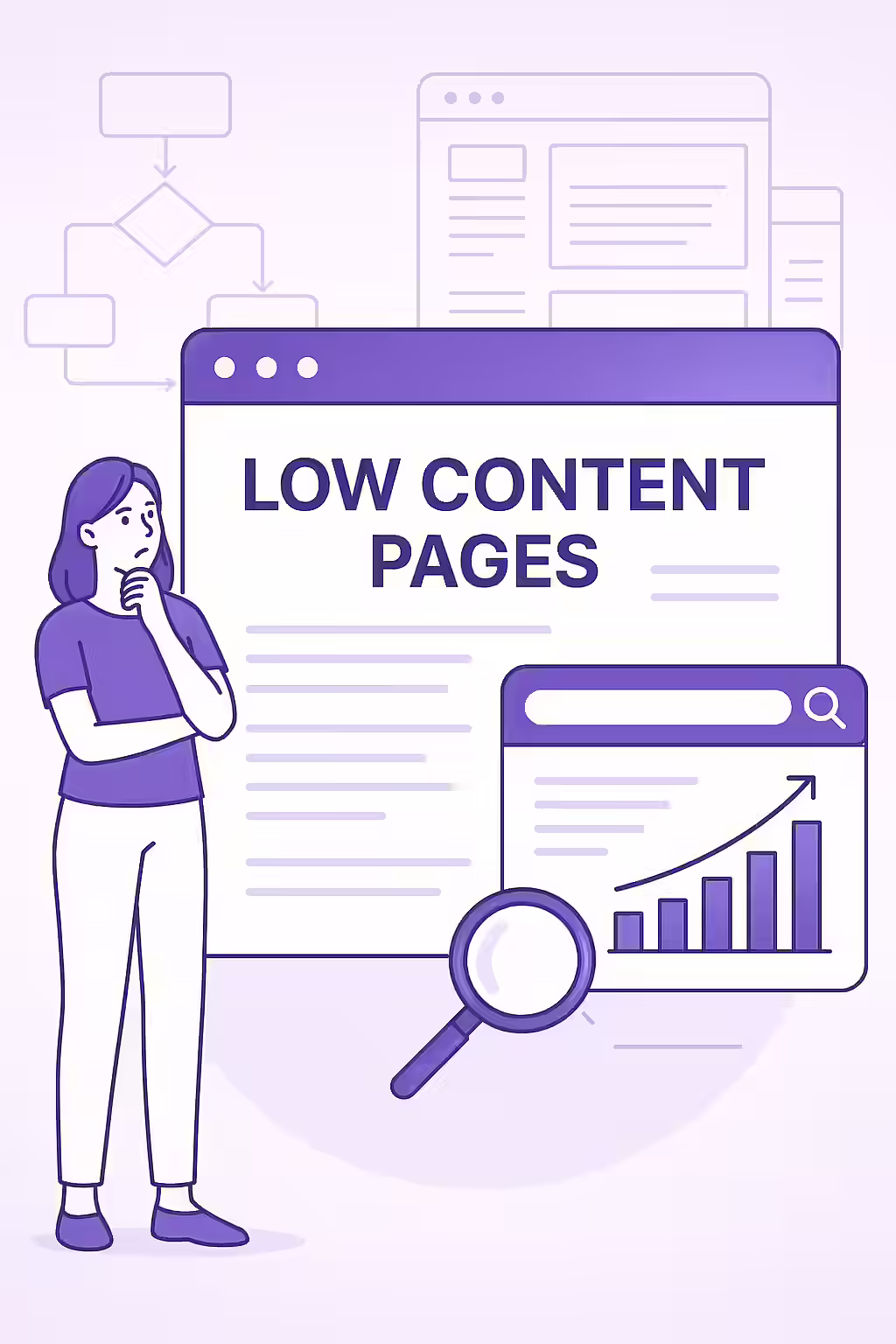 An illustration of a vast desert with a single, small cactus, symbolizing a low-content page.