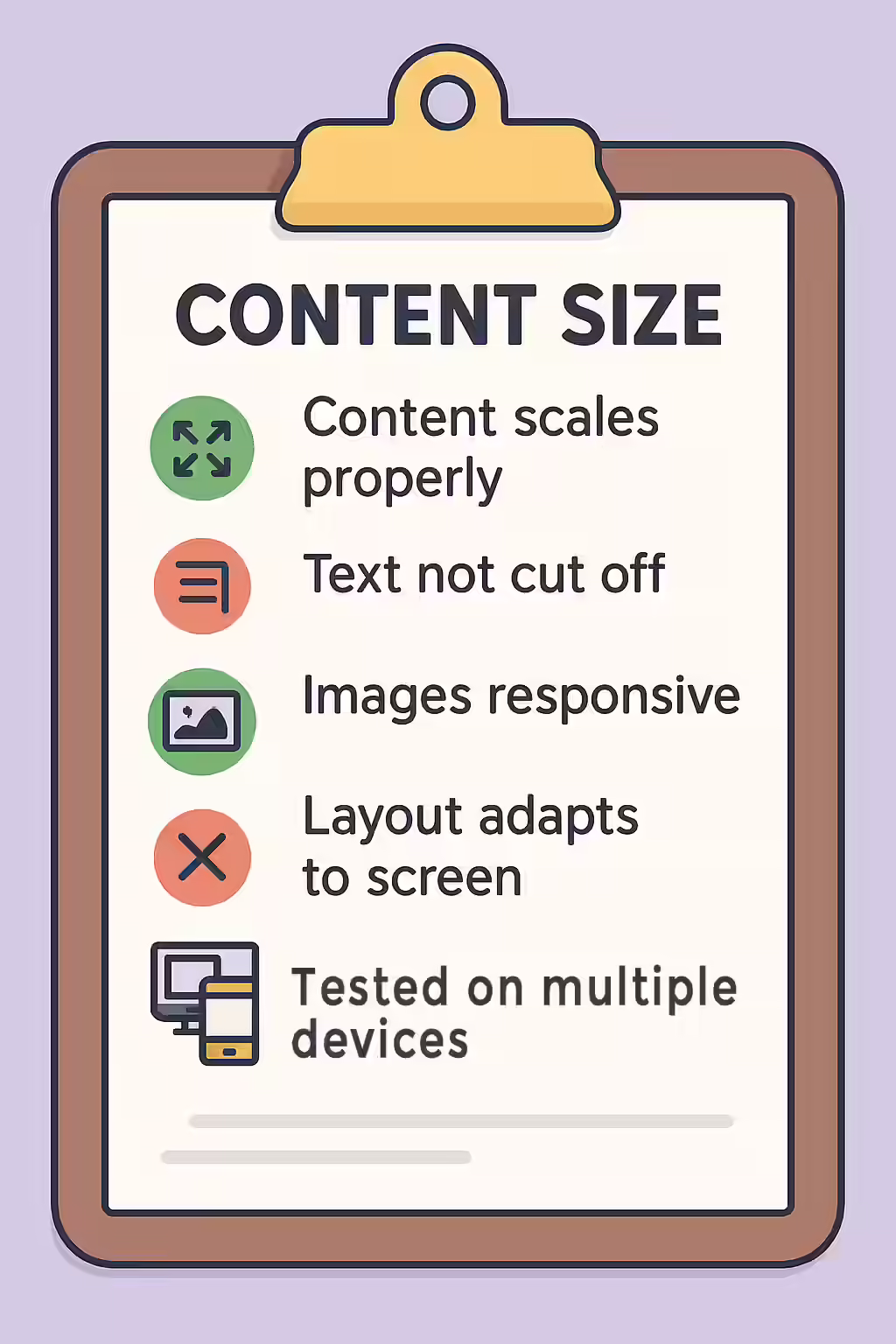 The Funhouse Mirror: A Guide to Content Not Sized Correctly 2 An illustration of a checklist, symbolizing the importance of making sure your website is free of content not sized correctly.