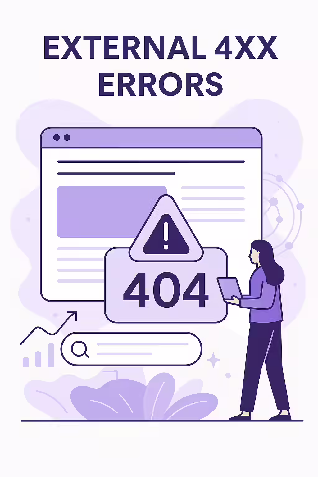 When the User is Wrong: A Guide to 4xx Client Errors 1 An illustration of a sad user with a 404 error message, symbolizing a frustrating user experience.