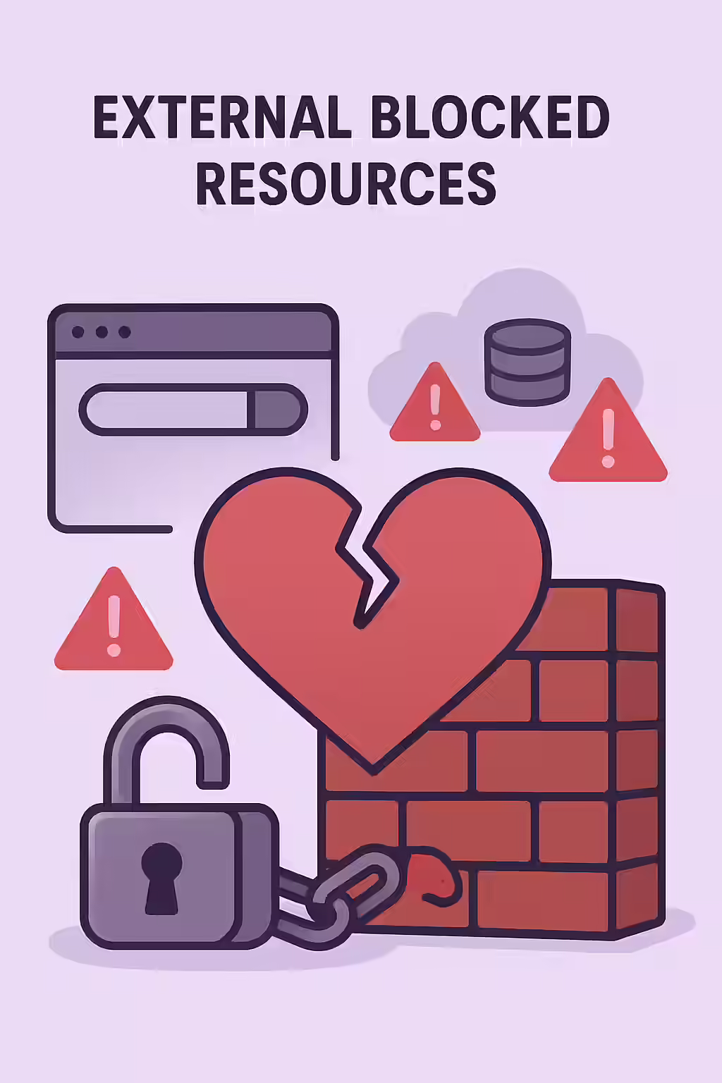 An illustration of a blocked page, symbolizing the importance of fixing external blocked resources.