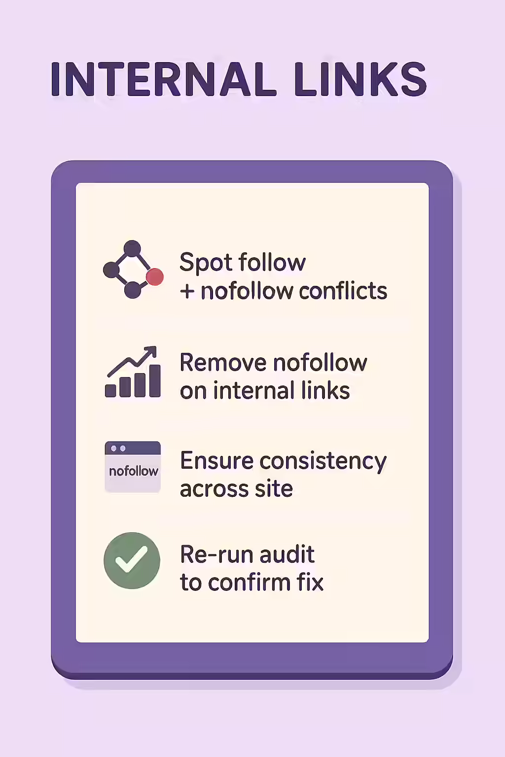 The Two-Faced Link: A Guide to Follow and Nofollow Internal Inlinks 2 An illustration of a checklist, symbolizing the importance of making sure your website is free of follow and nofollow internal inlinks.
