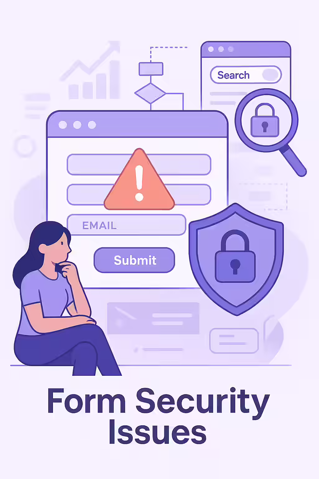 Guarding the Gates: A Guide to Form Security Issues 2 An illustration of a spam bot trying to fill out a web form, symbolizing the threat of form spam.