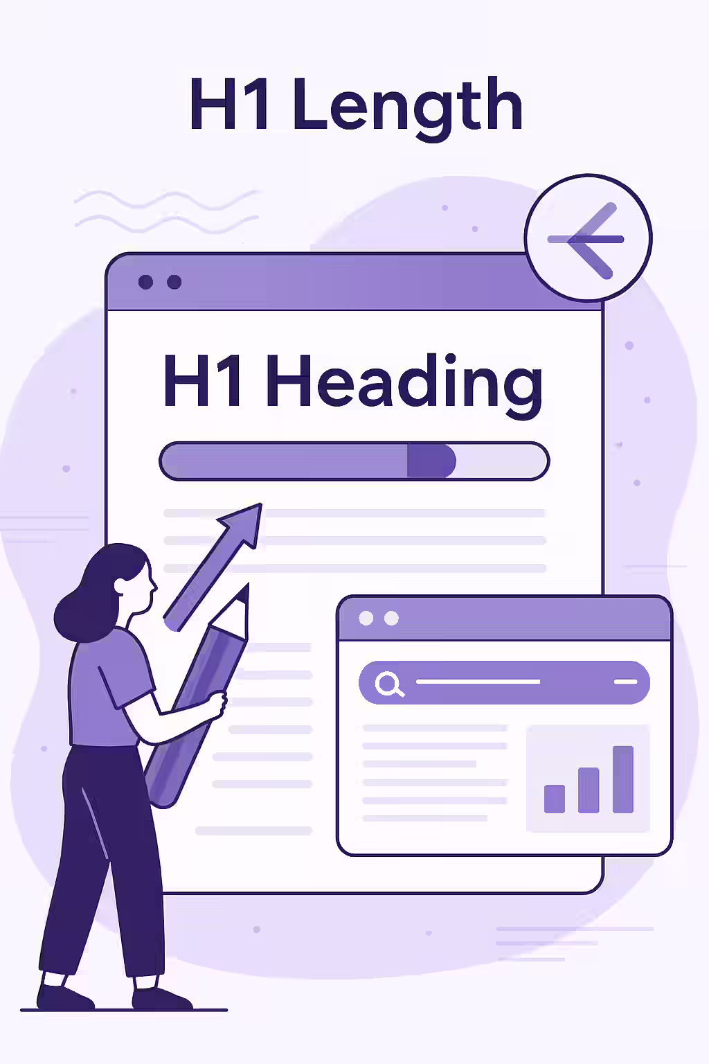 Just Right: A Guide to Finding the Perfect H1 Tag Length 2 An illustration of a ruler measuring an H1 tag, symbolizing the importance of H1 tag length.