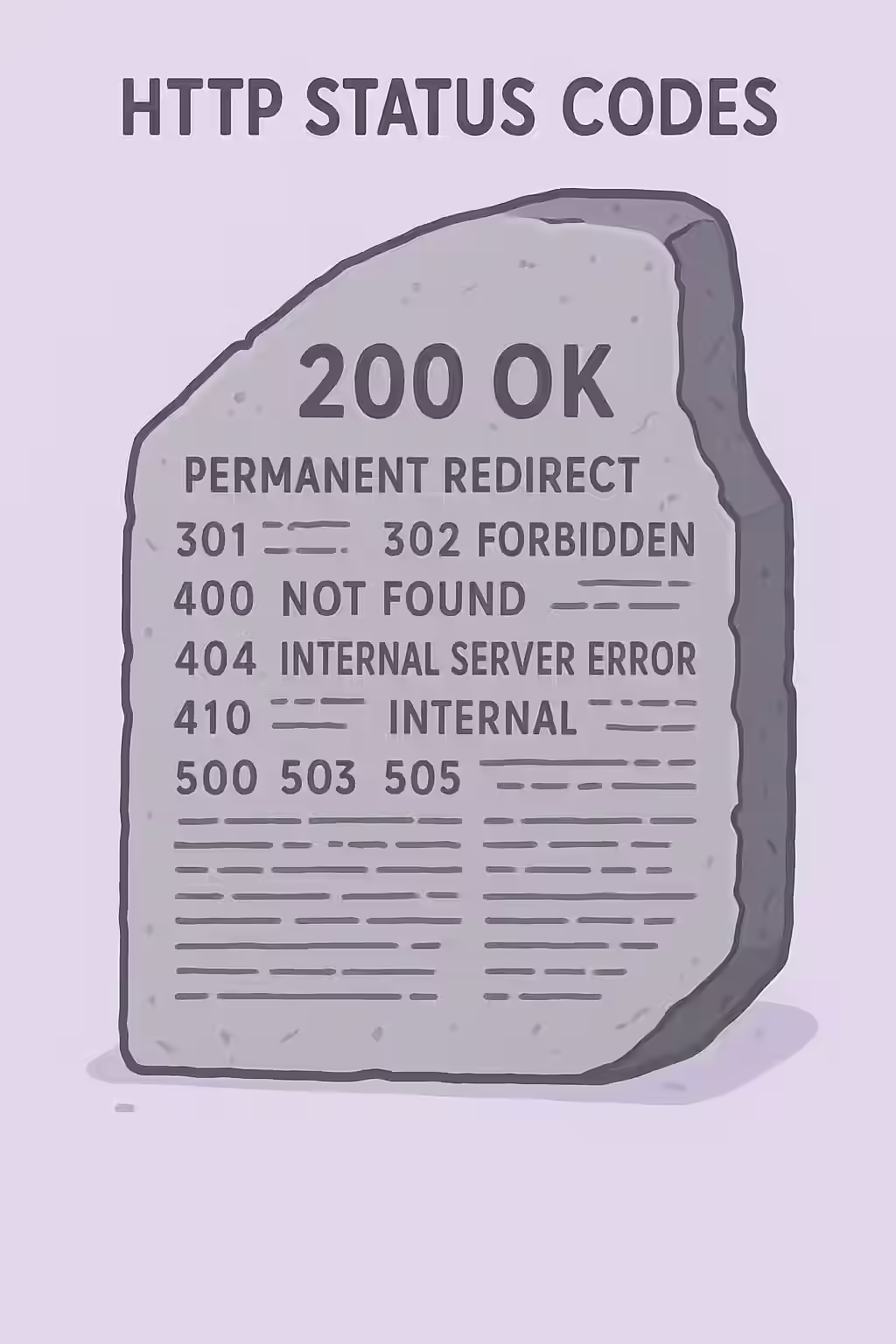 Decoding the Web's Lingo: A Comprehensive Guide to HTTP Status Codes 1 An illustration of a Rosetta Stone with HTTP status codes, symbolizing the translation of the web's secret language.