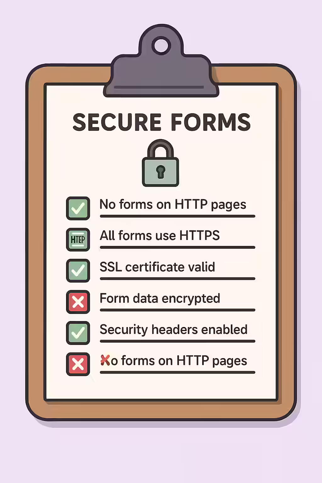 The Unsecure Page: A Guide to Finding and Fixing Internal HTTP URLs 2 An illustration of a checklist for finding and fixing internal HTTP URLs.