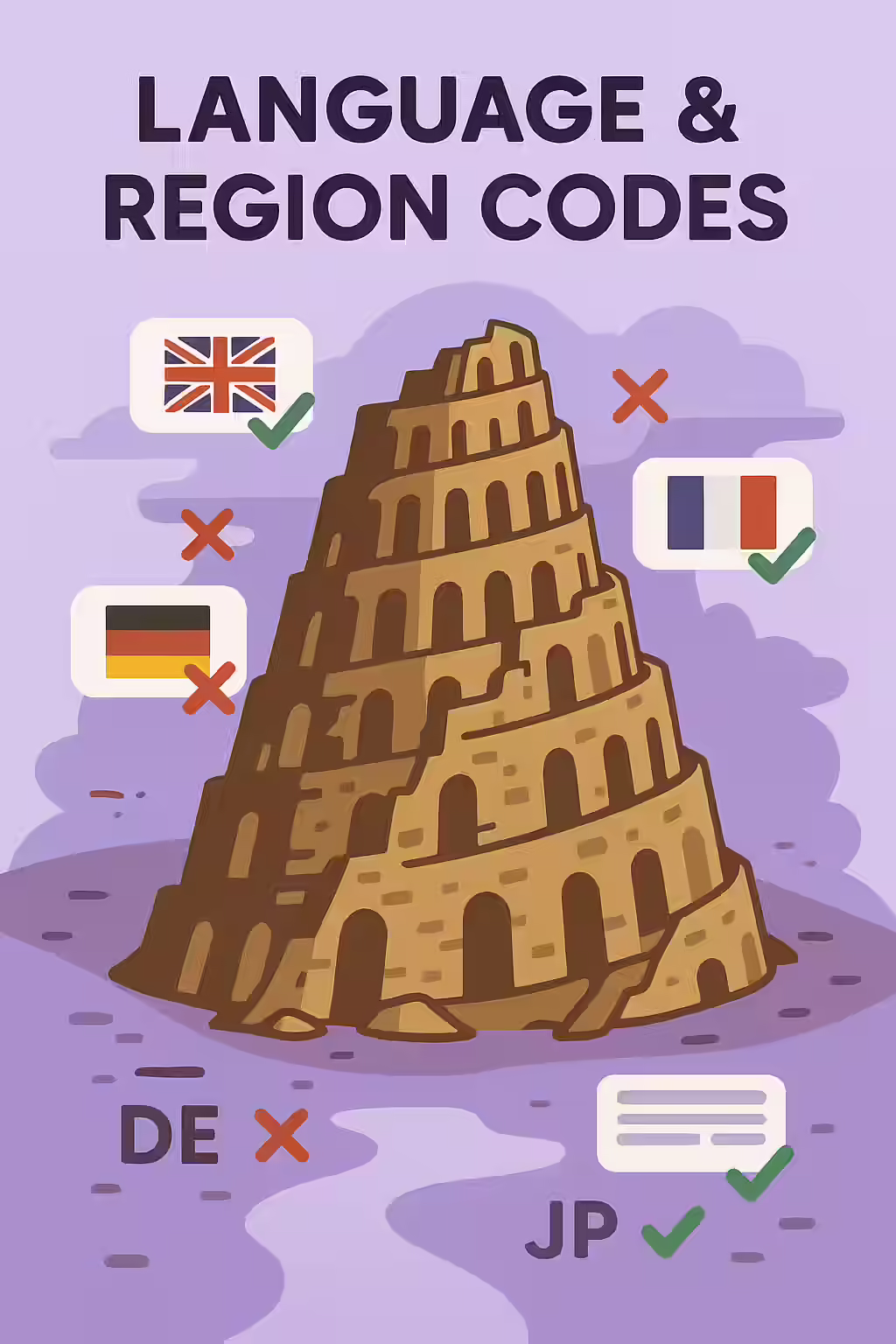 Speaking the Right Language: A Guide to Correct Hreflang Codes 1 An illustration of a world map with incorrect country codes being corrected, symbolizing the importance of valid hreflang codes.