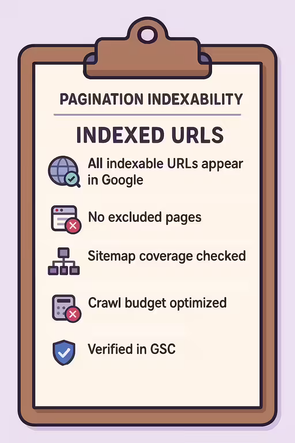 The Invisible Page: A Guide to Indexable URLs Not Indexed 2 An illustration of a checklist for getting an indexable but unindexed page into Google's index.