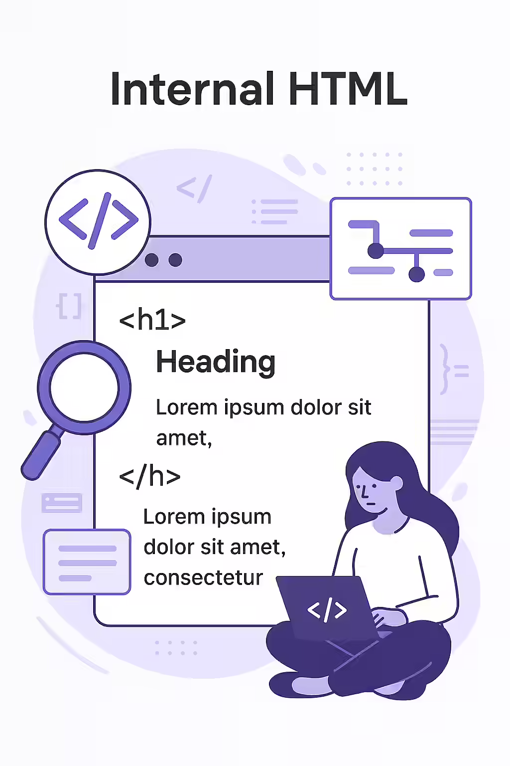 The Backbone of Your Site: A Guide to Internal HTML Pages 1 An illustration of a website's sitemap, representing the structure of internal HTML pages.