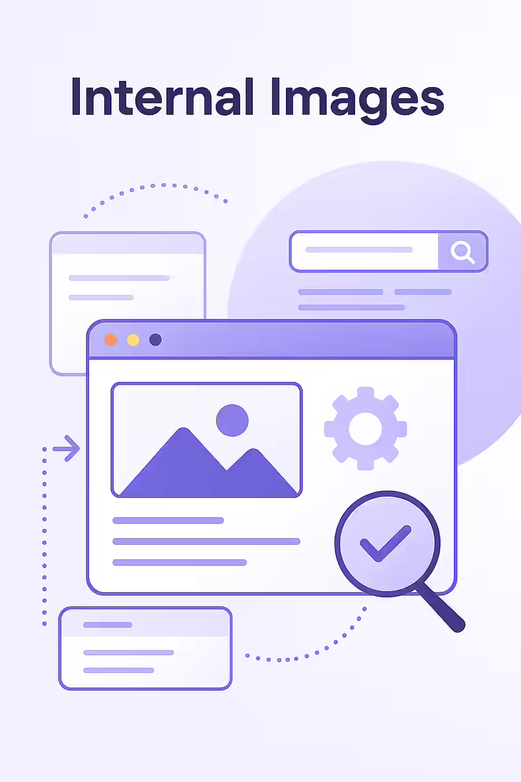 A Guide to Auditing and Optimizing Internal Images for SEO 1 An illustration of a photo gallery, representing the collection of internal images on a website.