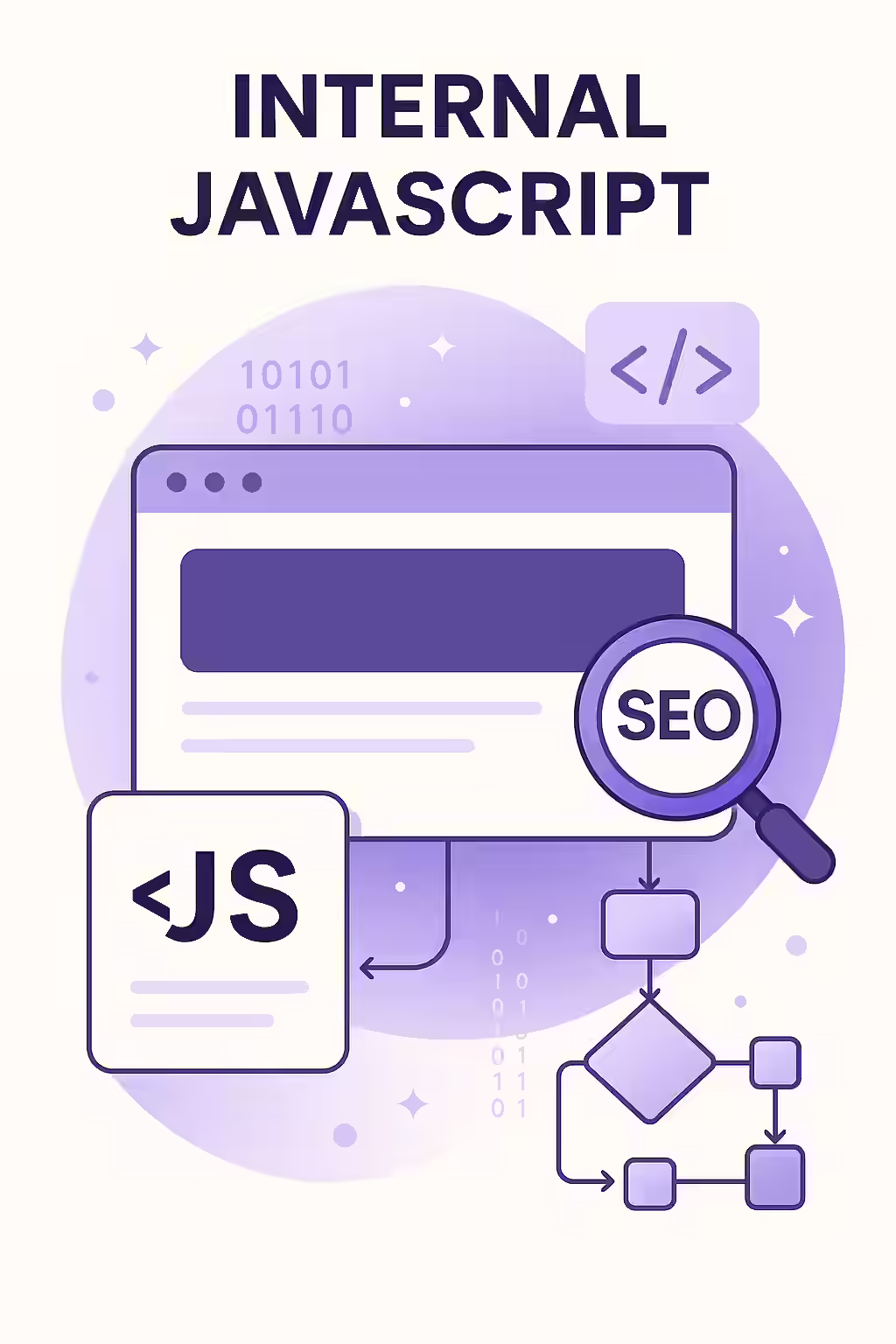 Internal vs. External JavaScript: A Guide to Performance and SEO 1 An illustration showing JavaScript code embedded directly in an HTML document, contrasted with a link to an external .js file.