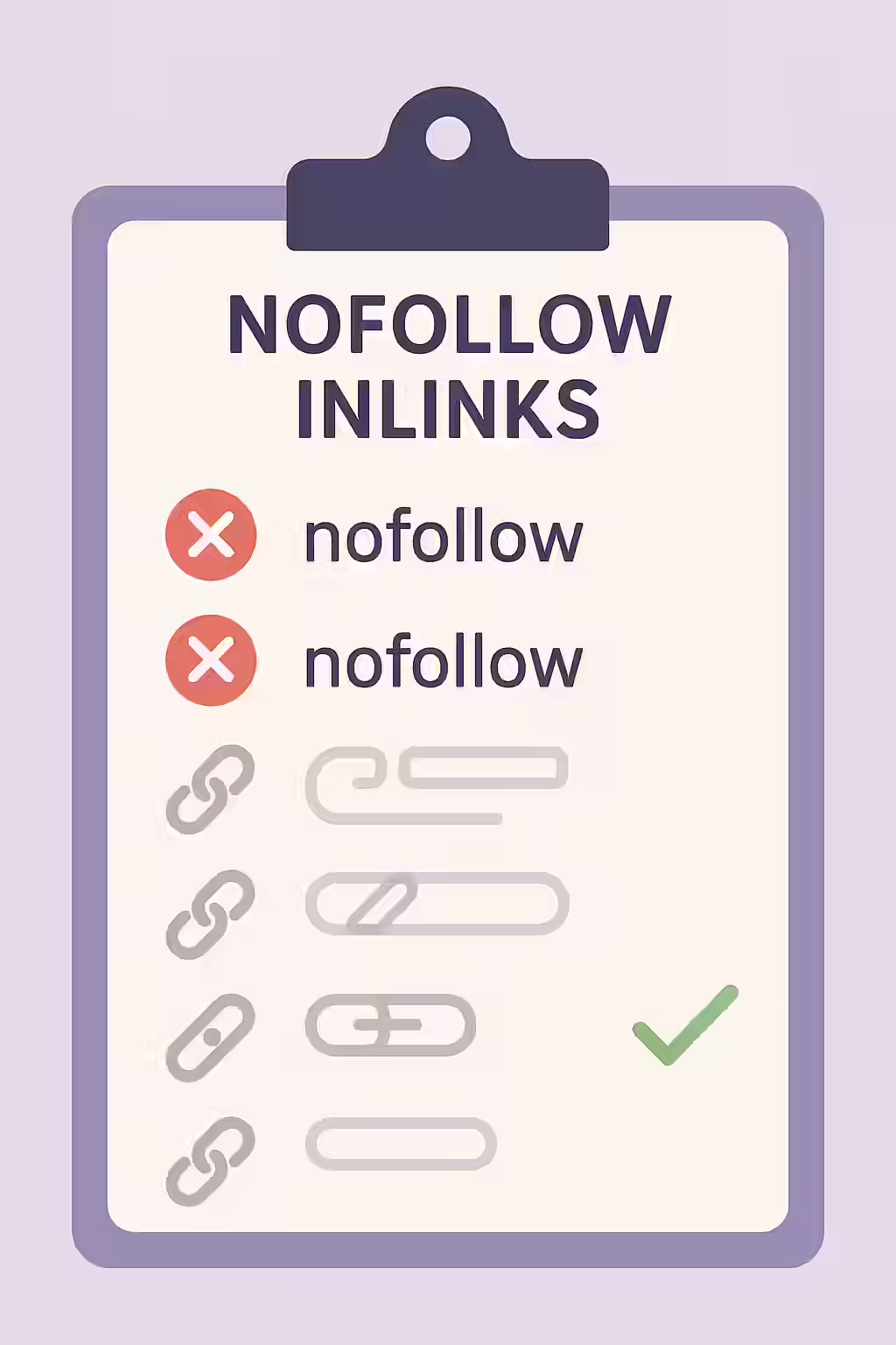 The Dead End: A Guide to Pages with Only Nofollow Inlinks 2 An illustration of a checklist for finding and fixing pages with only nofollow inlinks.