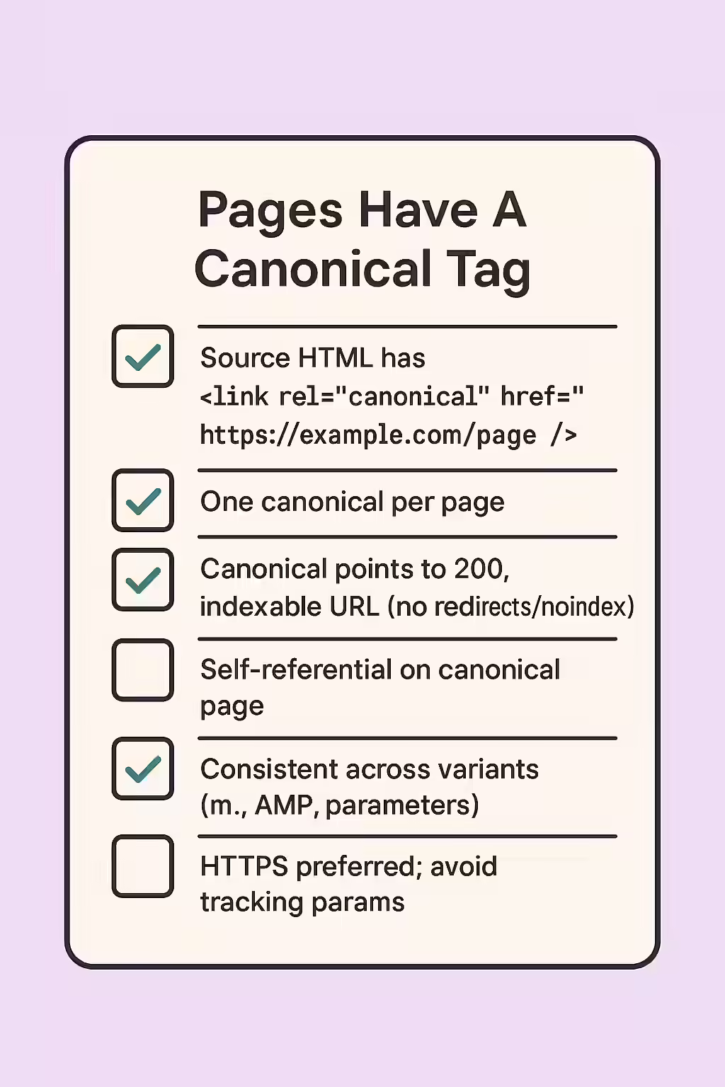 The One True Page: A Guide to the Canonical Tag 2 canonical tag checklist