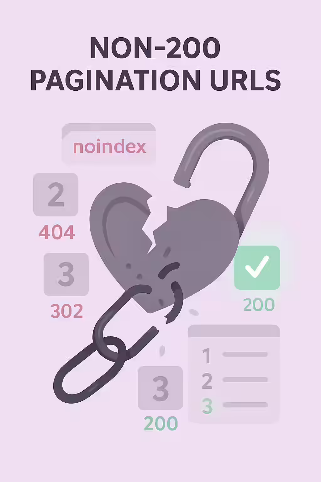 The Broken Chain: A Guide to Non-200 Pagination URLs 1 An illustration of a broken chain, symbolizing a non-200 pagination URL.