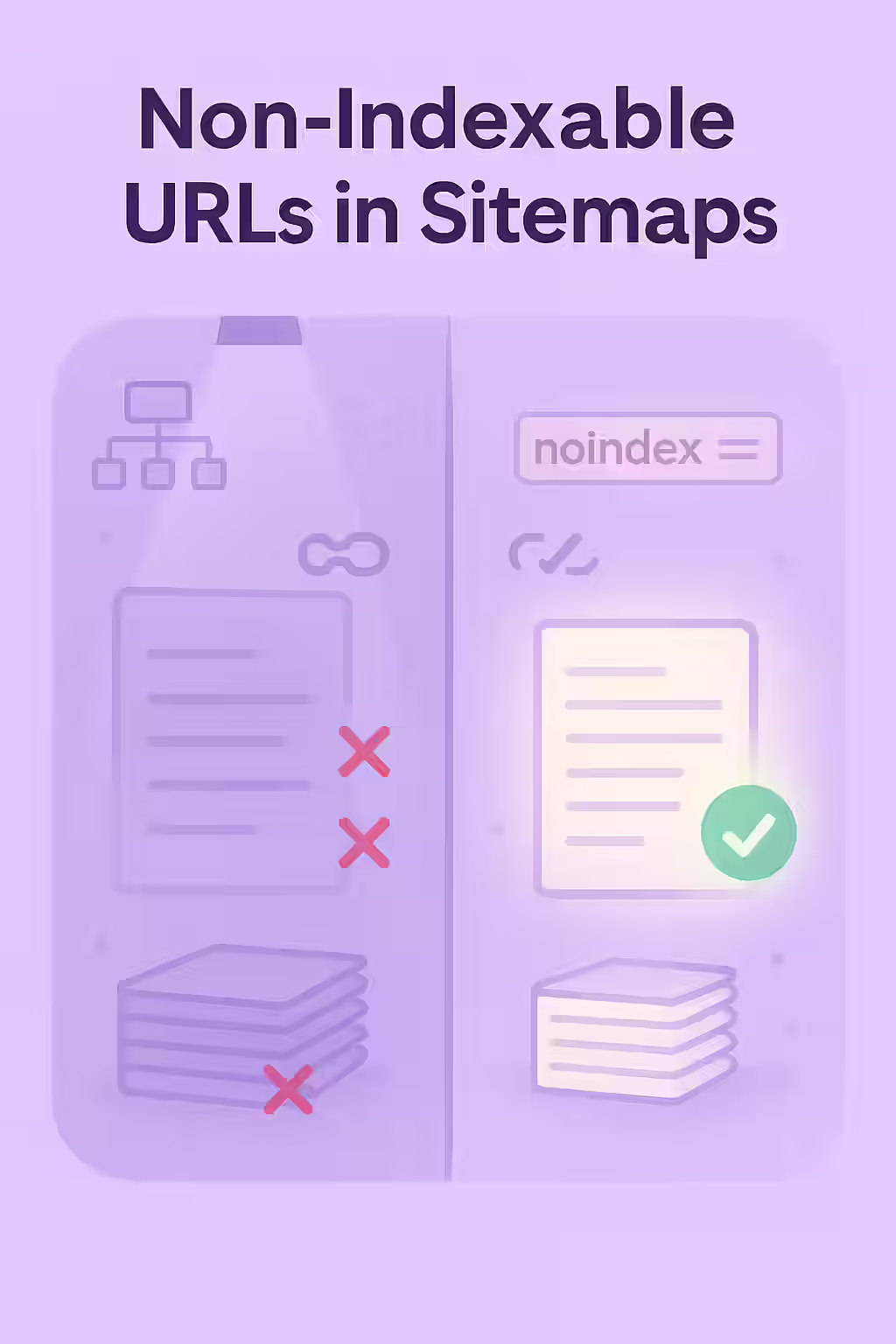 The Conflicting Map: A Guide to Non-Indexable URLs in Sitemaps 1 An illustration of a map with a conflicting 'noindex' sign, symbolizing a non-indexable URL in a sitemap.