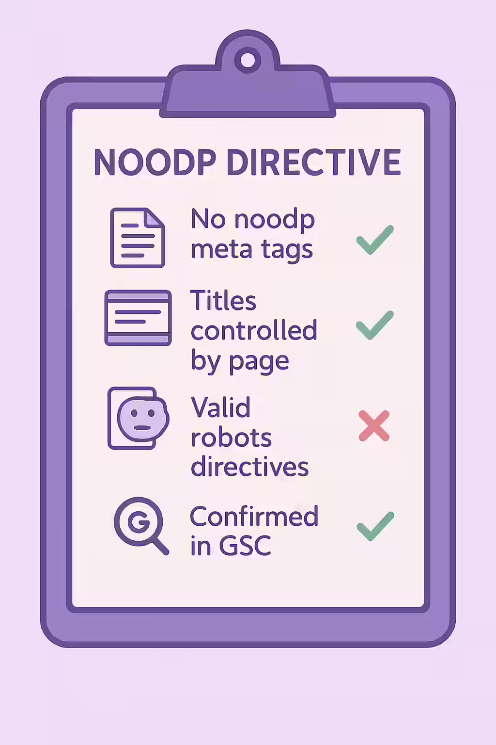 A Relic of the Past: A Guide to the Obsolete 'noodp' Directive 2 An illustration of a checklist, symbolizing the importance of removing obsolete directives like 'noodp'.