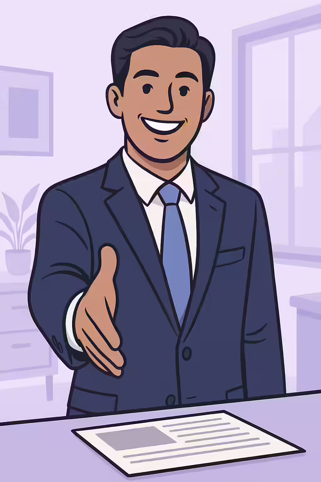 An illustration of a person making a great first impression, symbolizing the importance of page titles and metadata.