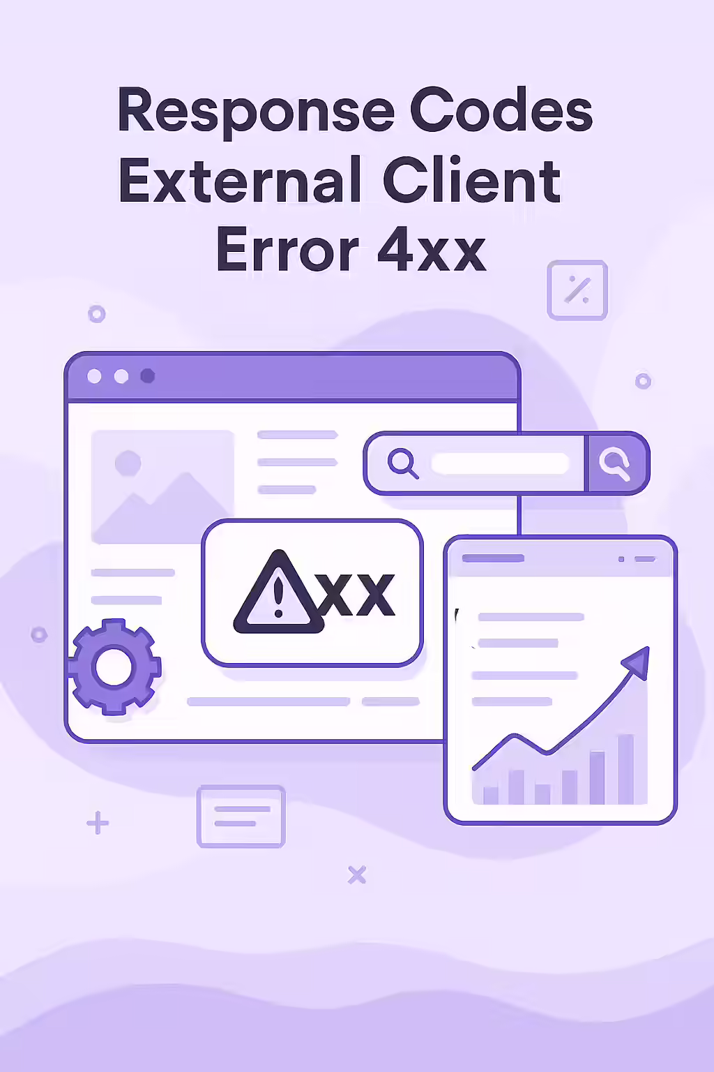 The Digital Dead End: How 4xx Client Errors Can Stall Your SEO 1 An illustration of a robot standing in front of a broken link with a large 404 error message, symbolizing a 4xx client error.