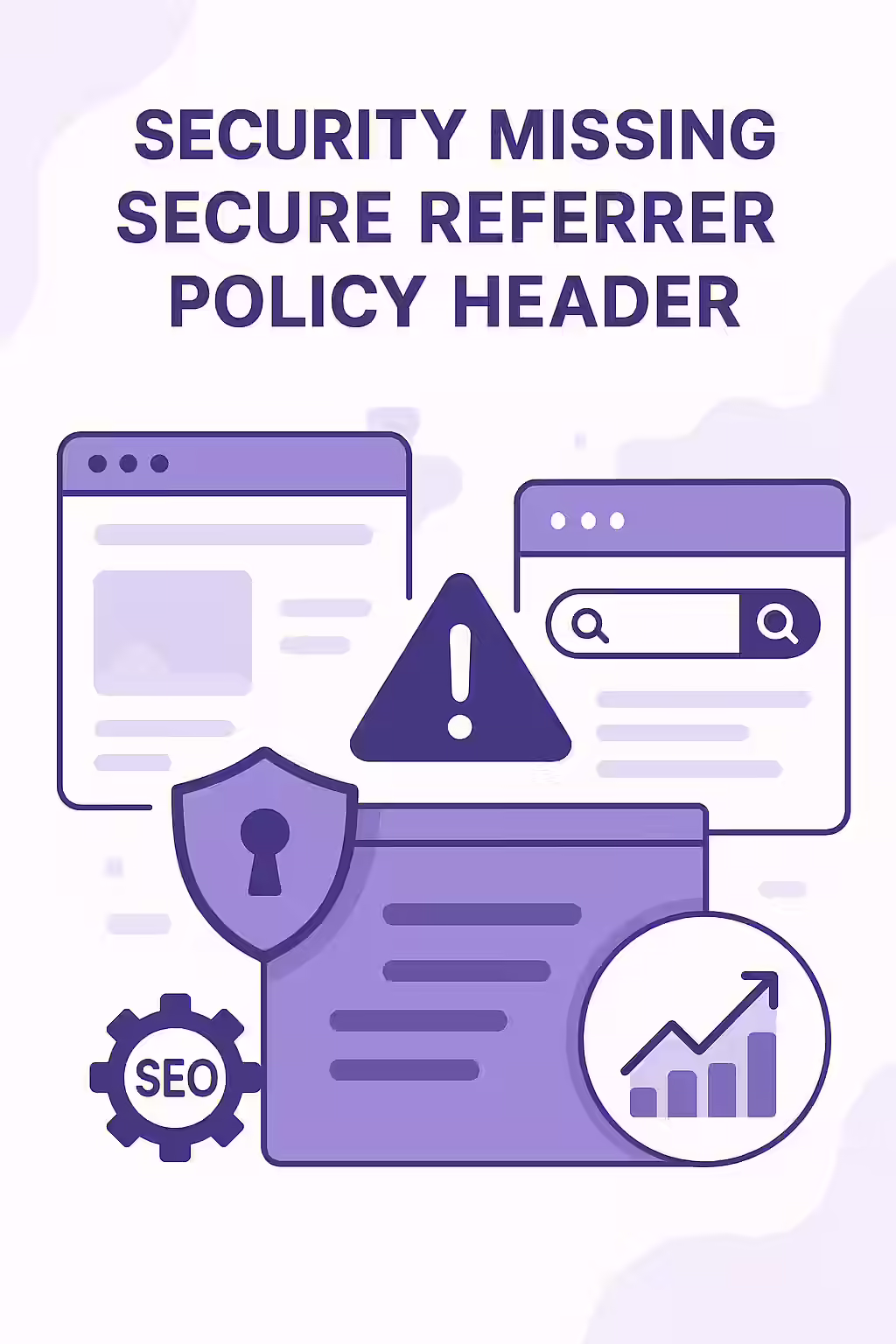 Referrer-Policy: Balancing Security and SEO Analytics 1 An illustration showing a secure Referrer-Policy header protecting user data while still allowing for analytics tracking.