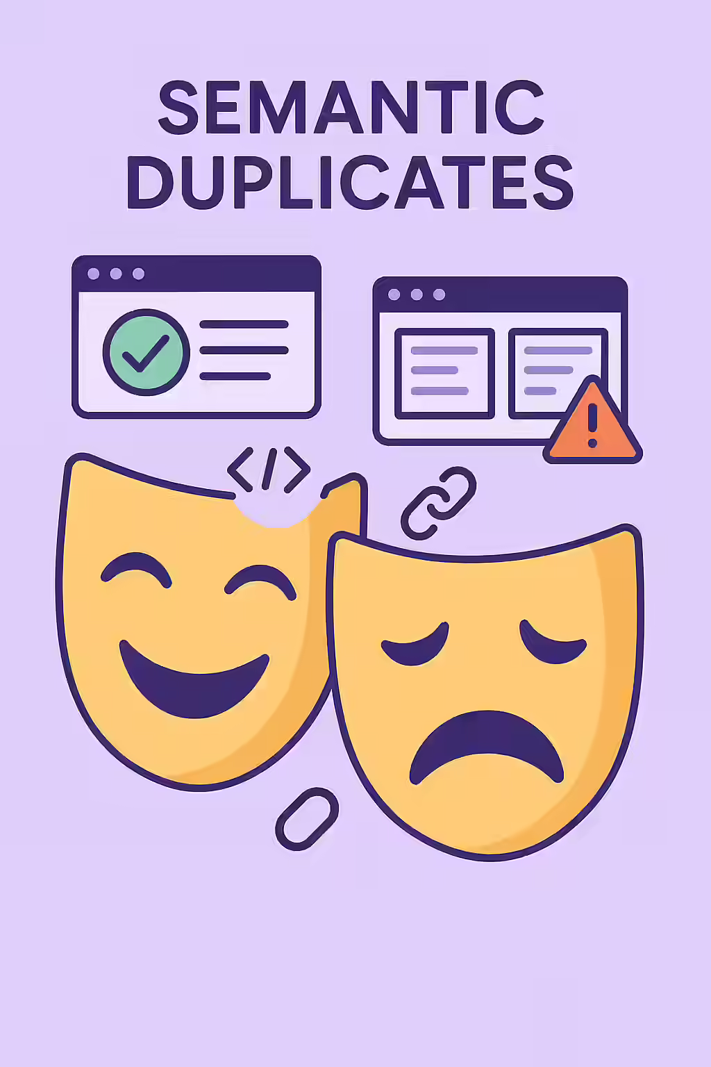 The Two-Faced Page: A Guide to Semantically Similar Pages 1 An illustration of two masks, symbolizing the importance of fixing semantically similar pages.