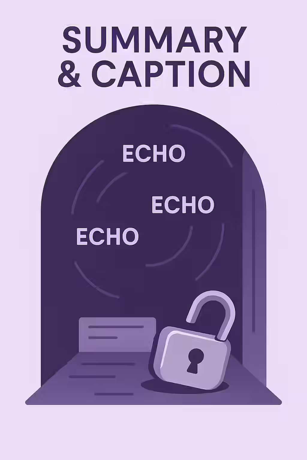 An illustration of an echo chamber, symbolizing the importance of avoiding identical summary and caption text.
