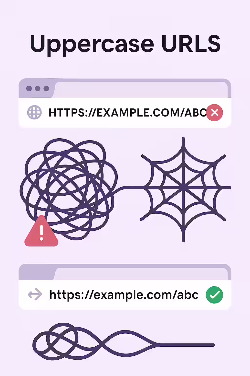 The Tangled Web: A Guide to Uppercase Characters in URLs 1 An illustration of a tangled web, symbolizing the importance of fixing uppercase characters in URLs.