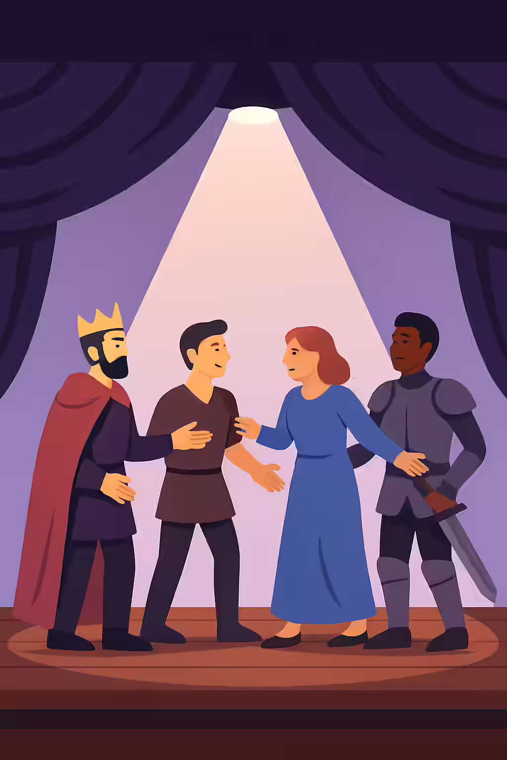 An illustration of a play, symbolizing the importance of each element on your website playing the right role.
