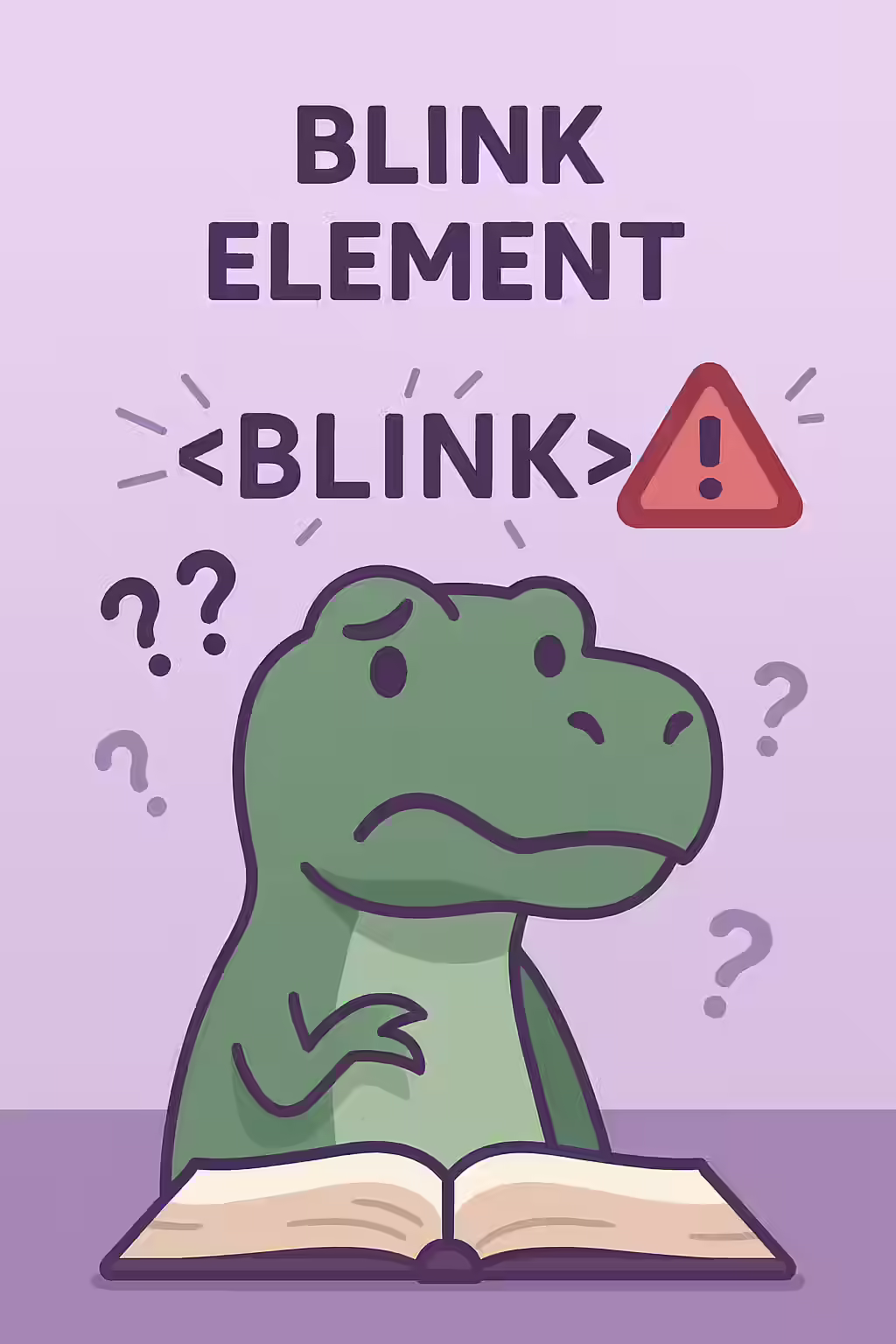 The Ghost of Geocities Past: A Guide to the Deprecated Blink Element 1 An illustration of a dinosaur, symbolizing the deprecated status of the blink element.
