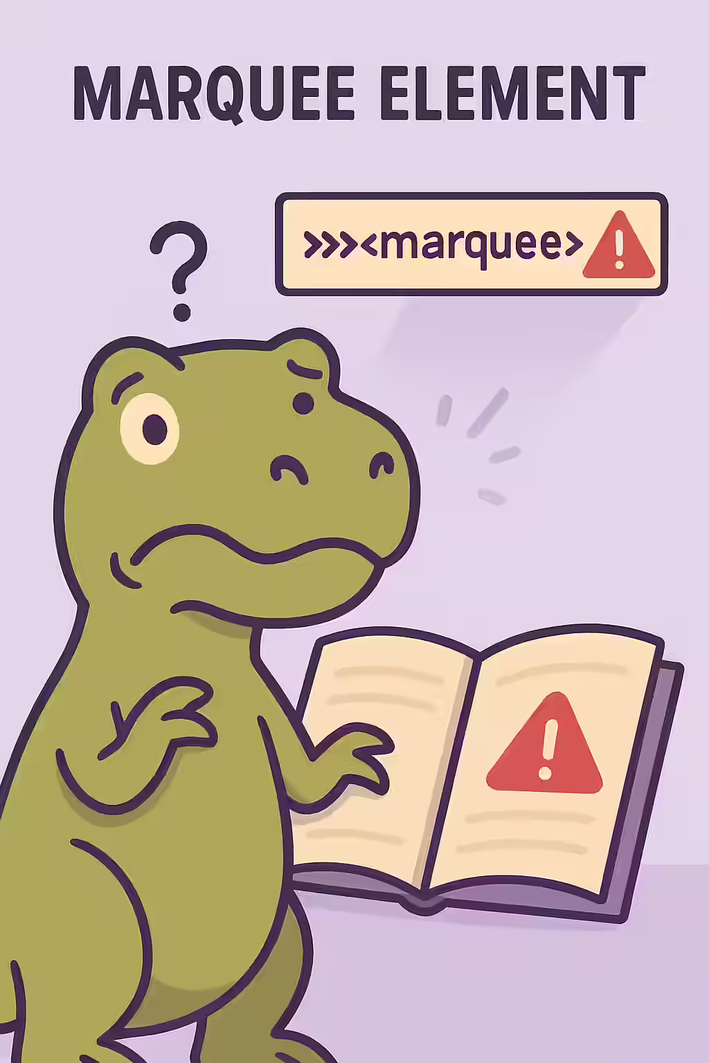 The Ghost of Geocities Past: A Guide to the Deprecated Marquee Element 1 An illustration of a dinosaur, symbolizing the deprecated status of the marquee element.
