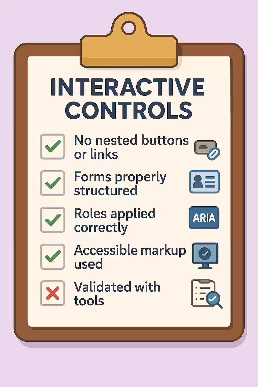 The Inception Problem: A Guide to Avoiding Nested Interactive Controls 2 An illustration of a checklist, symbolizing the importance of making sure your interactive controls are not nested.