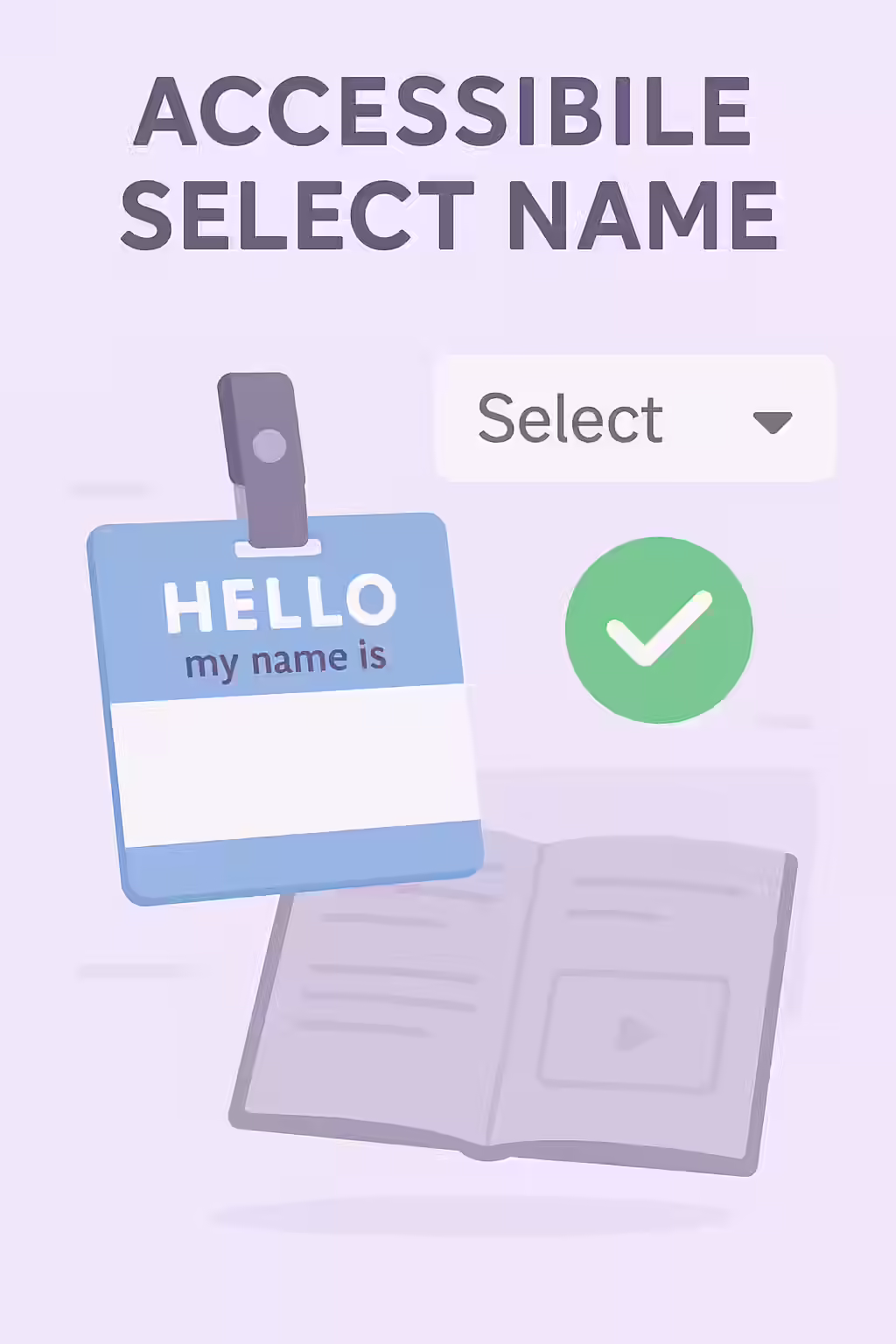 What's in a Name? A Guide to Accessible Select Elements 1 An illustration of a name tag on a select element, symbolizing the importance of giving your select elements an accessible name.