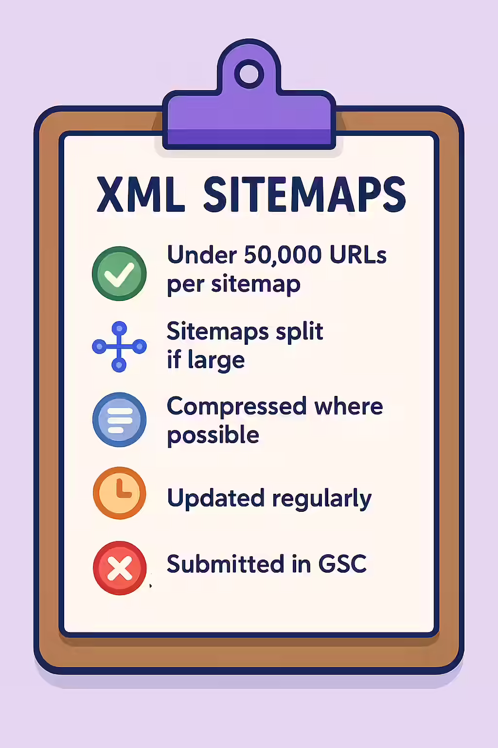The Never-Ending Story: A Guide to XML Sitemaps with Over 50k URLs 2 An illustration of a checklist, symbolizing the importance of making sure your website is free of XML sitemaps with over 50k URLs.